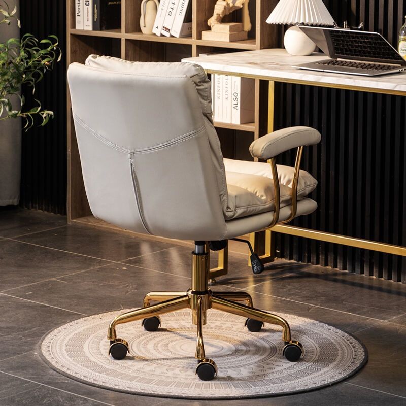 a轻奢电脑椅家用久坐舒适办公座椅升降转椅书房学习书桌椅真皮椅