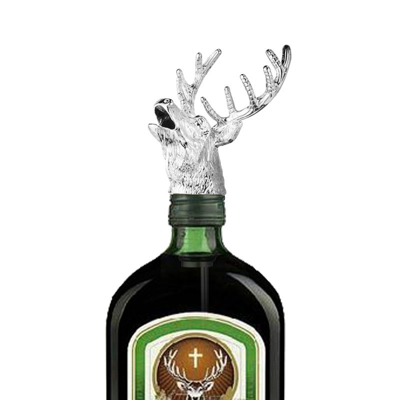 ?批发野格圣鹿 鹿头酒嘴倒酒器红酒瓶塞引酒器洋酒倒酒塞酒吧