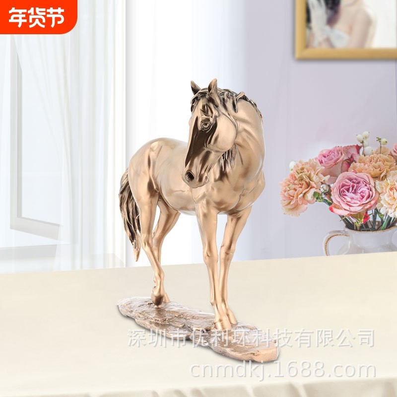 现货铜质工艺品马摆件雕像客厅房间家居办公室轻奢装饰品ins