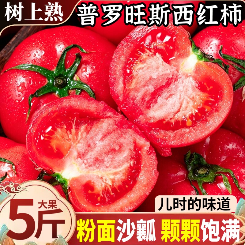 陕西普罗旺斯西红柿当季现摘蔬菜沙瓤番茄新鲜自然熟水果整箱包邮