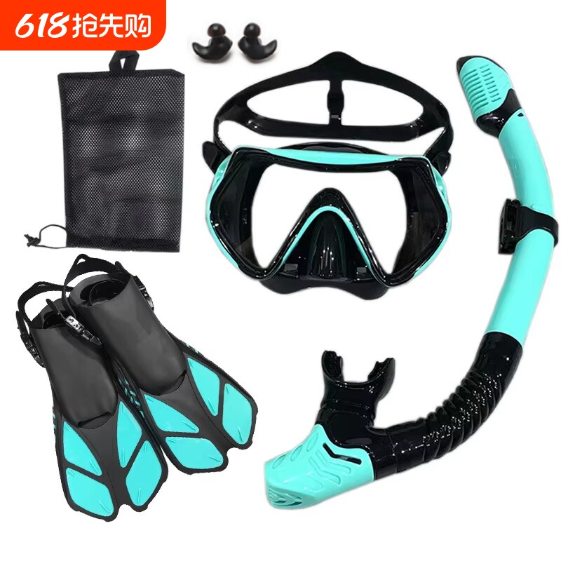 户外运动潜水面罩呼吸管调节脚蹼蛙鞋三件套浮潜三宝套装潜水面镜