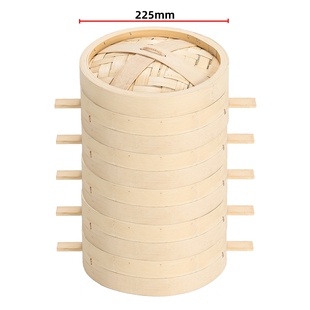商用杭州小笼包蒸笼屉22cm带手柄圆篾子竹制多层小号家用蒸笼加高