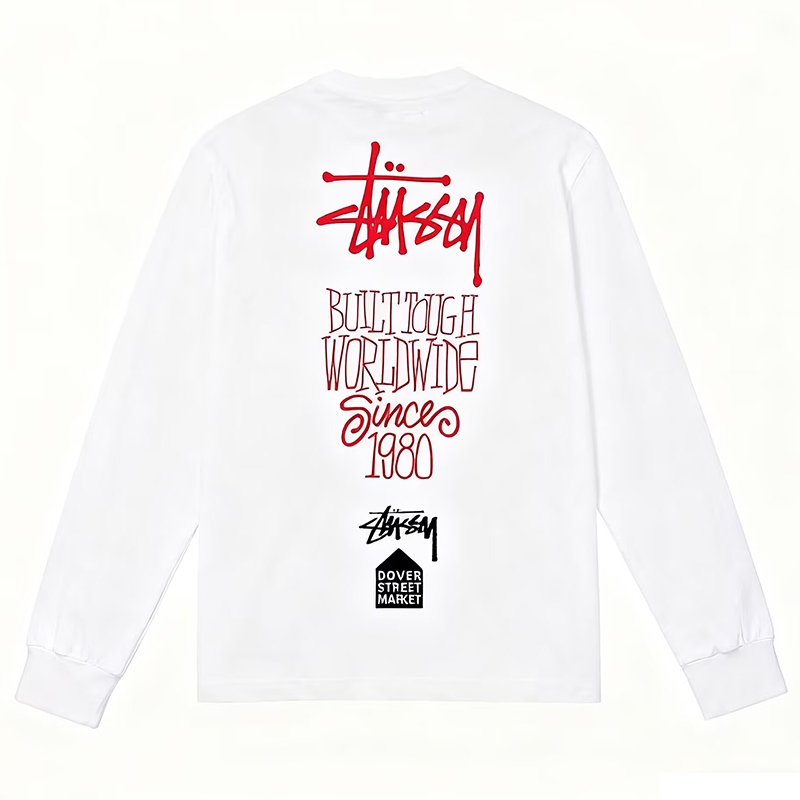 潮牌STU长袖t恤纯棉重磅300g高版本2025新款限定基础巡游宽松亲子