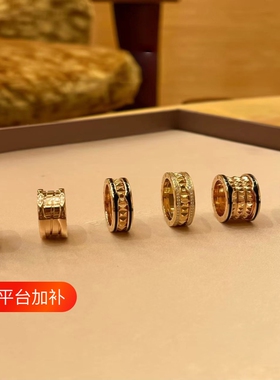 陶瓷螺旋戒指白金三环