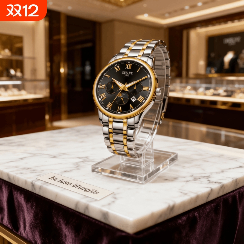 正品瑞士全自动非机械表手表男士学生韩版时尚潮双日历防水表夜光