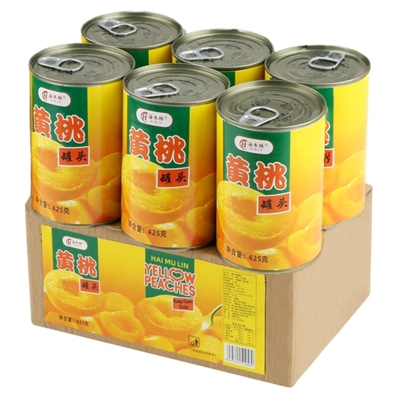 新鲜黄桃罐头425g*6罐整箱正品砀山特产烘焙专用新鲜糖水水果罐