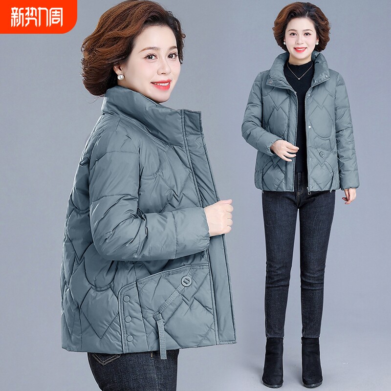 户外妈妈冬季外套羽绒棉服中年女冬装新款短款小棉袄中老年人秋冬