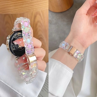 创意 pro透明镭射树脂watch4pro手表带gt2pro夏天透气watch3女士高级gt1时尚 适用华为gt5手表表带gt4新款 gt3