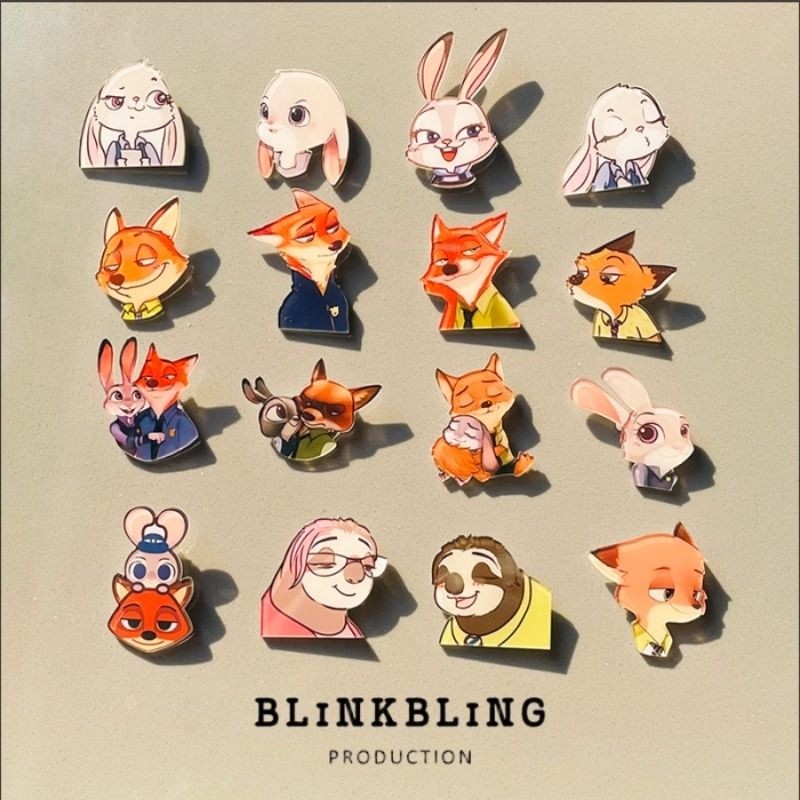 卡通疯狂动物城胸针兔子朱迪狐狸尼克树懒闪电学生徽章饰品警官