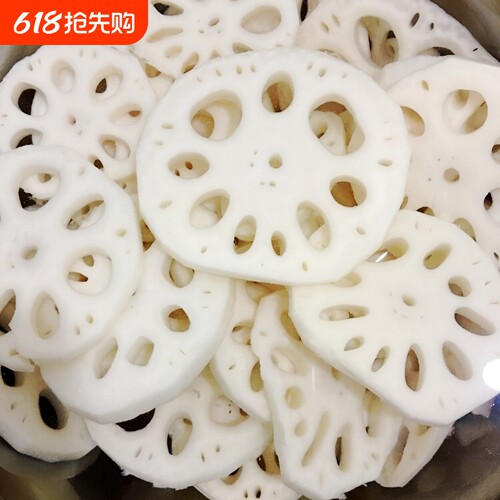 新鲜脆莲藕片凉拌菜火锅商用袋装