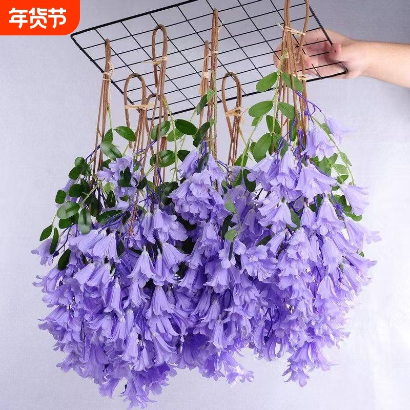 蓝花楹绢花仿真花客厅摆设电视柜摆件壁挂装饰品餐桌插花蓝色花束