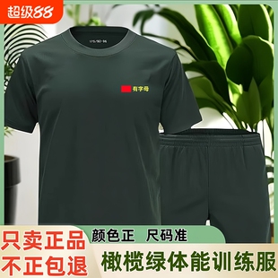 体能服短袖体能训练服正品原厂套装短裤夏运动上衣t恤男橄榄绿