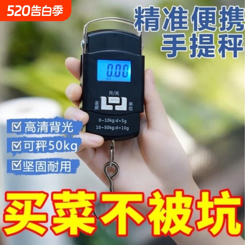 手提电子秤精准精准电子称手提秤弹簧秤家用便携式小型称重器钩