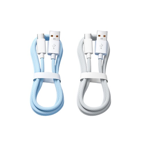 1米混搭装【蓝+灰】100W炫彩快充线typec
