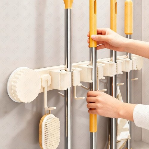 吸盘拖把壁挂夹卫生间免打孔拖把夹挂扫把拖布挂钩固定架收纳神器