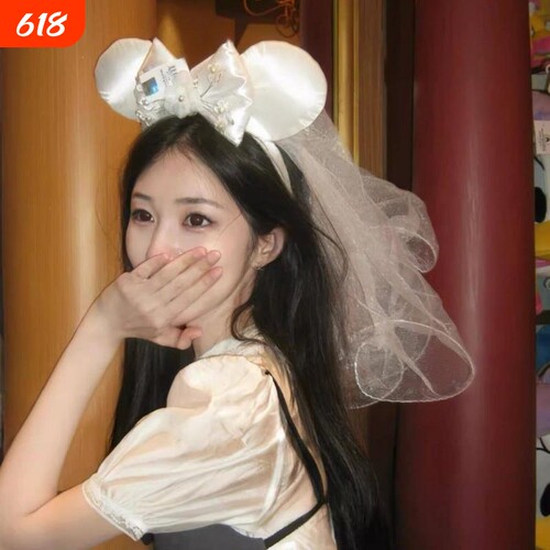 迪士尼公主婚纱箍发箍米
