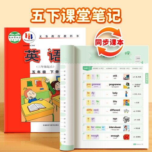 【易蓓直营】外研5年级下册上册小学英语背记清单外研版同步课本单词短语句型语法大全教材全解课堂笔记专项训练知识清单