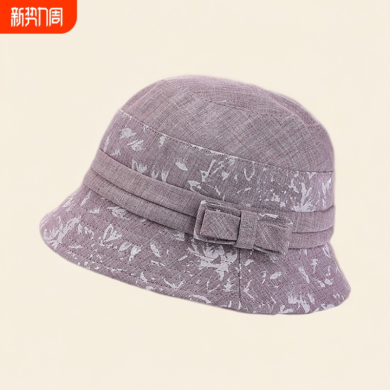 中老年人帽子女妈妈春秋天薄款盆帽老人奶奶布帽老太太渔夫帽夏季