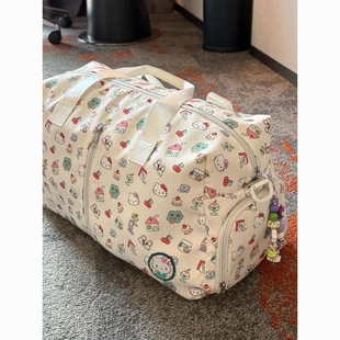HelloKitty健身卡通旅行包斜挎手提行李袋大容量可套拉杆箱潮登机