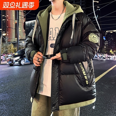 户外2025新款青少年冬季加厚羽绒服外套男款初中高中学生大童冬装