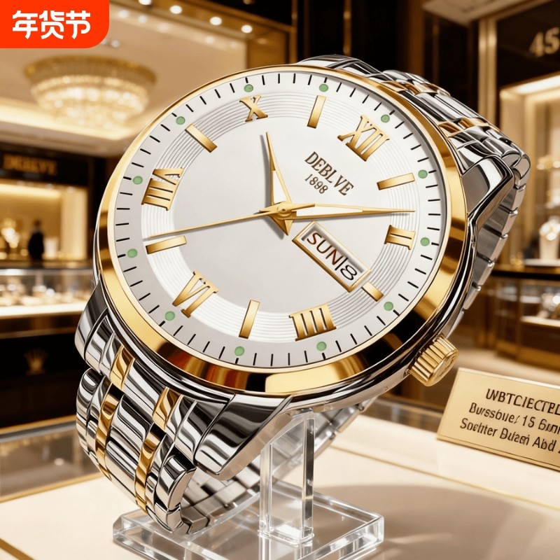 老人手表男士爸爸女款情侣表防水老年人学生石英表男款非机械表礼