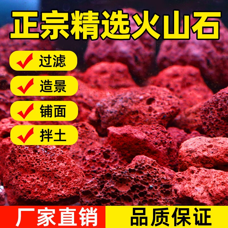 天然火山石滤材鱼缸专用底砂红火山岩造景养花多肉水草水族铺面