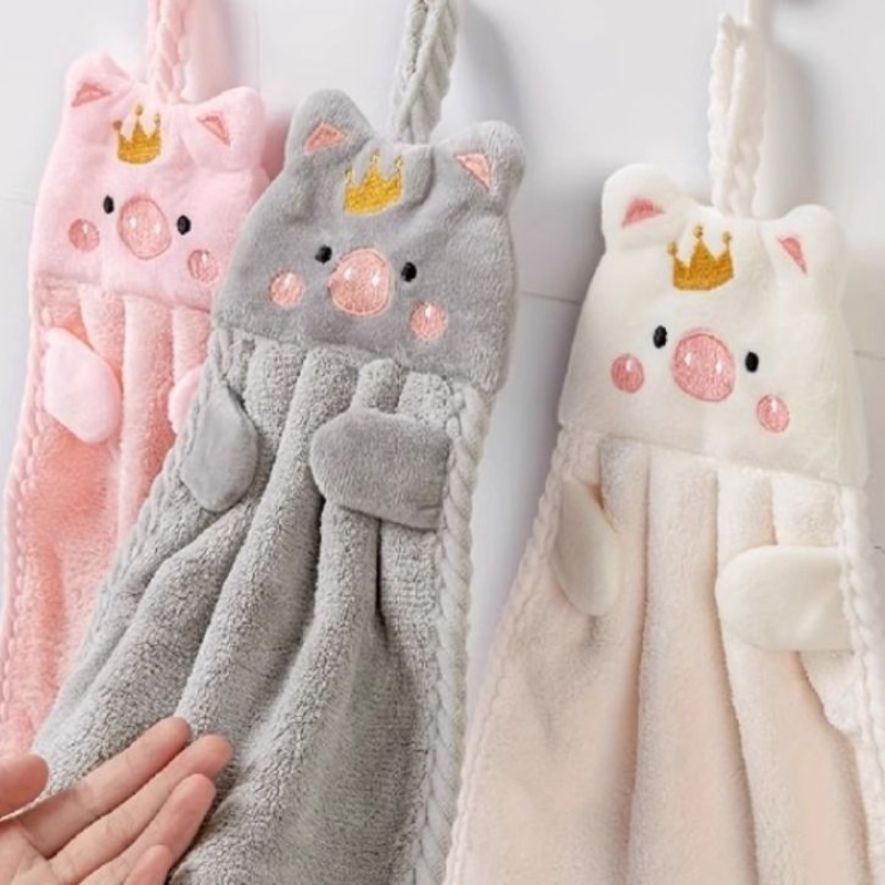 擦手巾可挂式吸水毛巾洗手巾宝宝擦手布可爱奶酪饼干亲肤柔软儿童