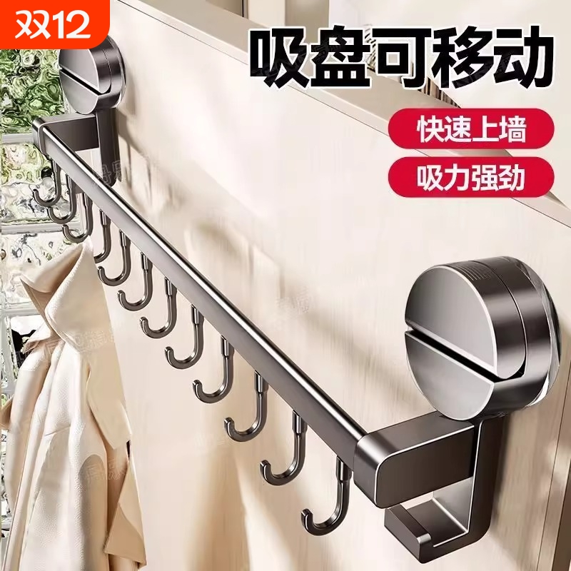 吸盘置物挂钩卫生间强力承重粘胶厨房门后钩无痕衣服架子排钩墙面