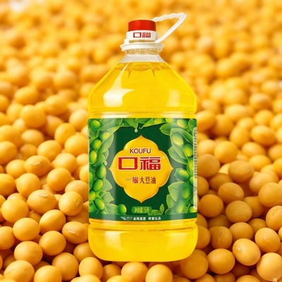 【口福】一级大豆油5L桶装食用油清香烹饪煎炸煮炖品质好油