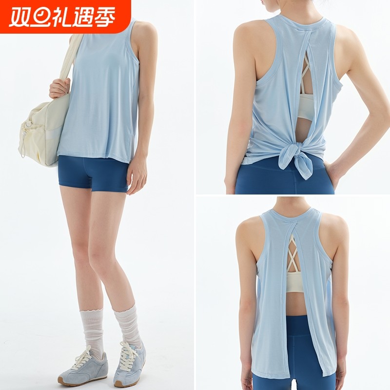 运动背心女宽松速干跑步健身上衣无袖瑜伽服美背外搭罩衫新款套装