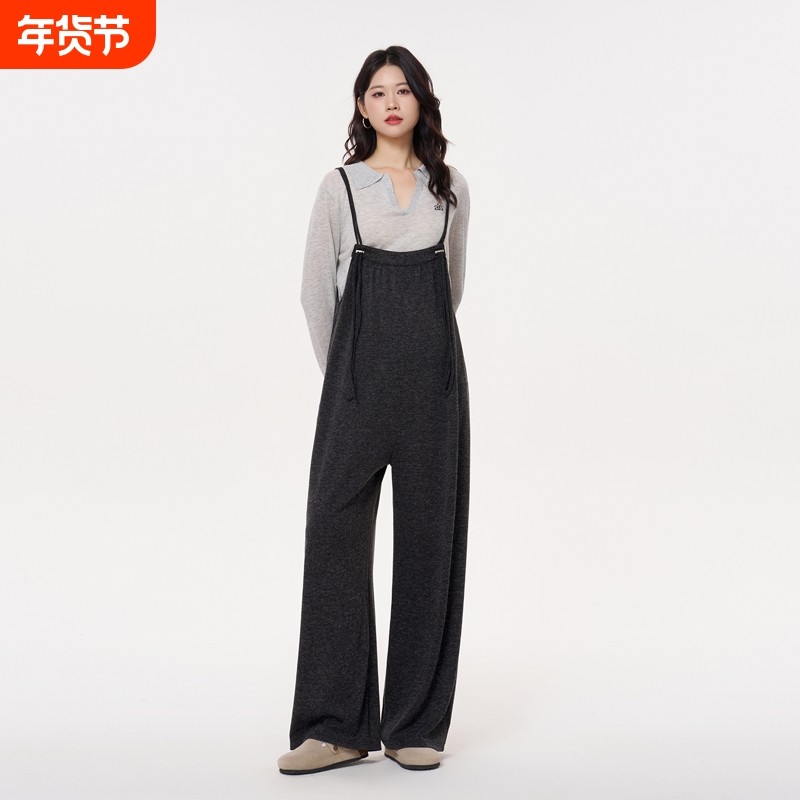 momstudios孕妇背带裤2025秋季新款猪鼻扣设计减龄可调