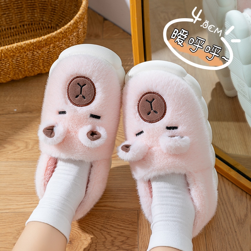 包跟棉拖鞋外穿女士防滑厚底棉鞋