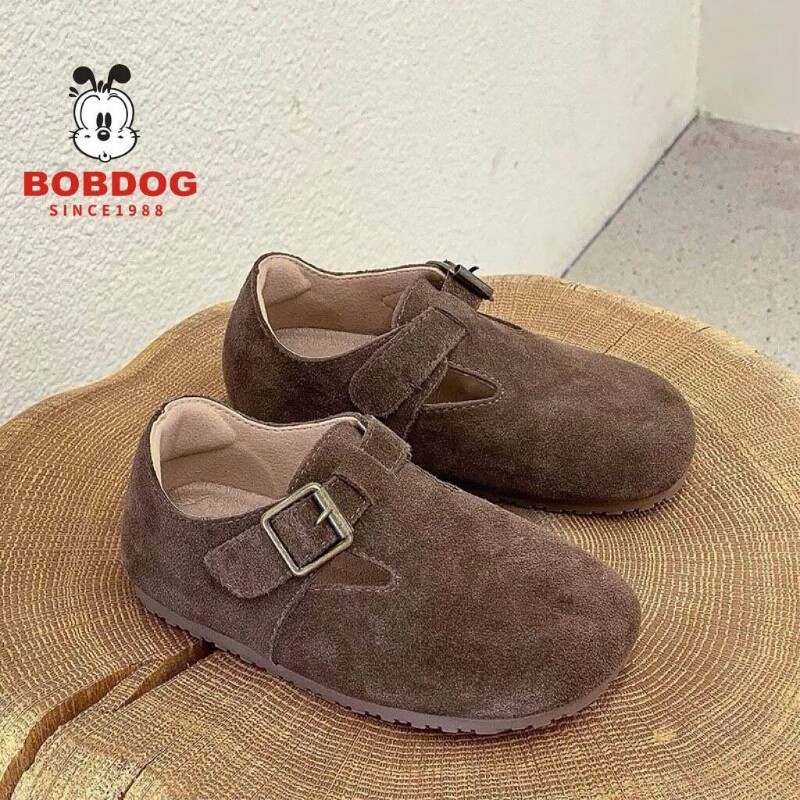 巴布豆真皮儿童勃肯鞋2026春秋新款皮鞋女童男童博肯鞋宝宝豆豆鞋