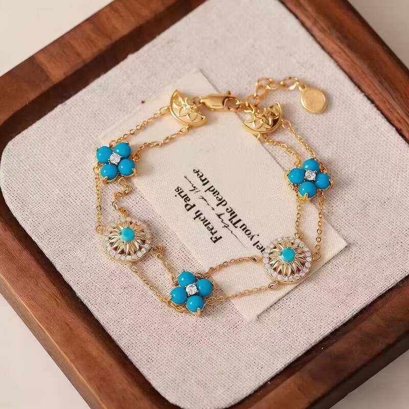 手链新中式国风双层手链小众轻奢高级感汉服旗袍宫廷风复古手饰