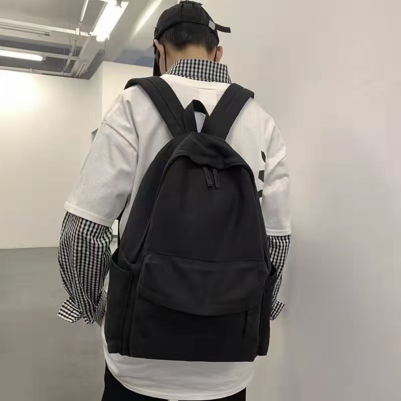 背包男个性帆布双肩包休闲校园韩版简约学生书包时尚潮流旅行包女