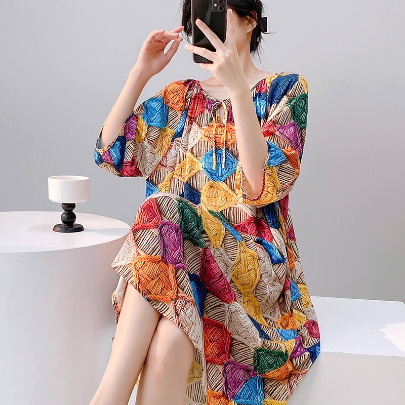 睡裙女夏棉绸少女连衣裙可外穿家居服人造棉2026新款裙子薄款紫色