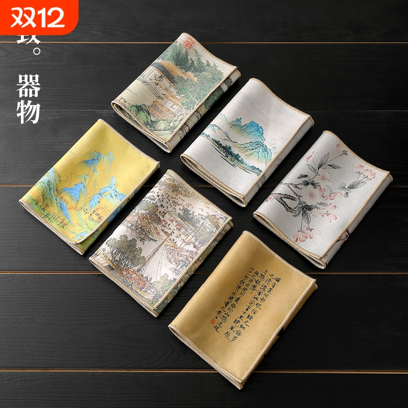 麂皮绒吸水茶布茶桌抹布轻