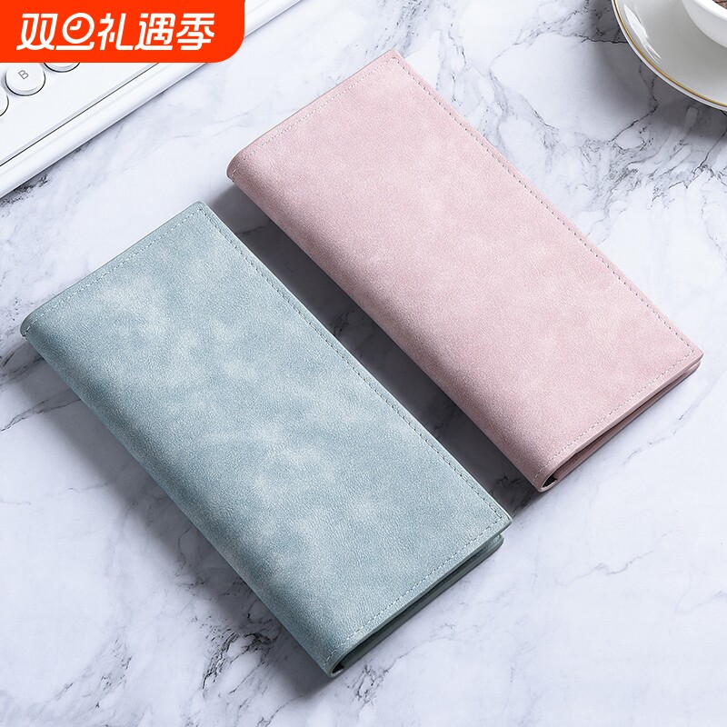 钱包女士长款简约时尚钱夹卡包多功能男薄款个性软皮夹手拿零钱包