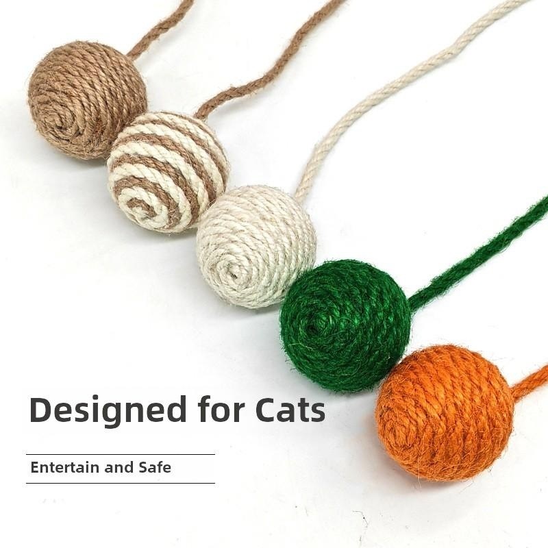 挂件剑麻可悬挂吊球毛绒球毛毛球逗猫玩具猫窝DIY猫爬架配件