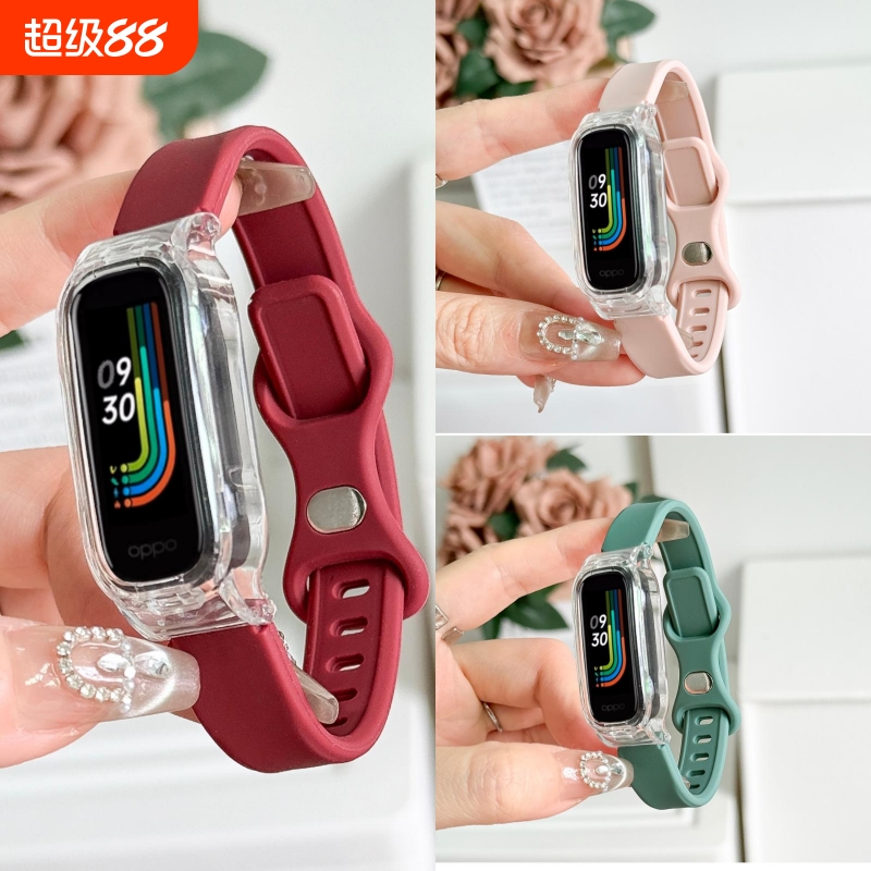 适用于OPPO band表带eva限定版智能运动手环时尚版活力版腕带软硅胶反扣款透气替换带oppo1代男女生潮流配件