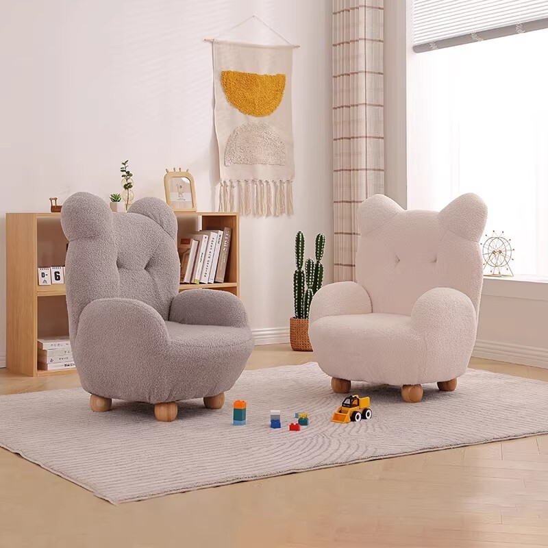 儿童沙发椅宝宝小熊沙发奶油风卡通座椅可爱阅读角婴幼儿懒人沙发