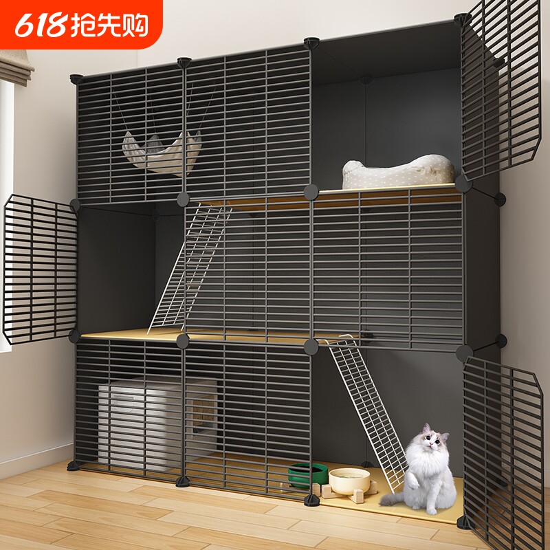猫笼子家用室内猫厕所一体猫砂盆自由组装猫咪猫屋宠物笼子猫别墅