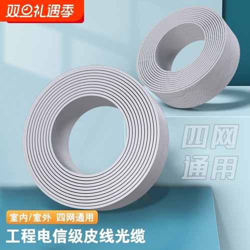 腾飞光纤线室内金属蝶形光缆单模1芯2芯4芯网络通信皮线FTTR全屋组网电信光纤入户线