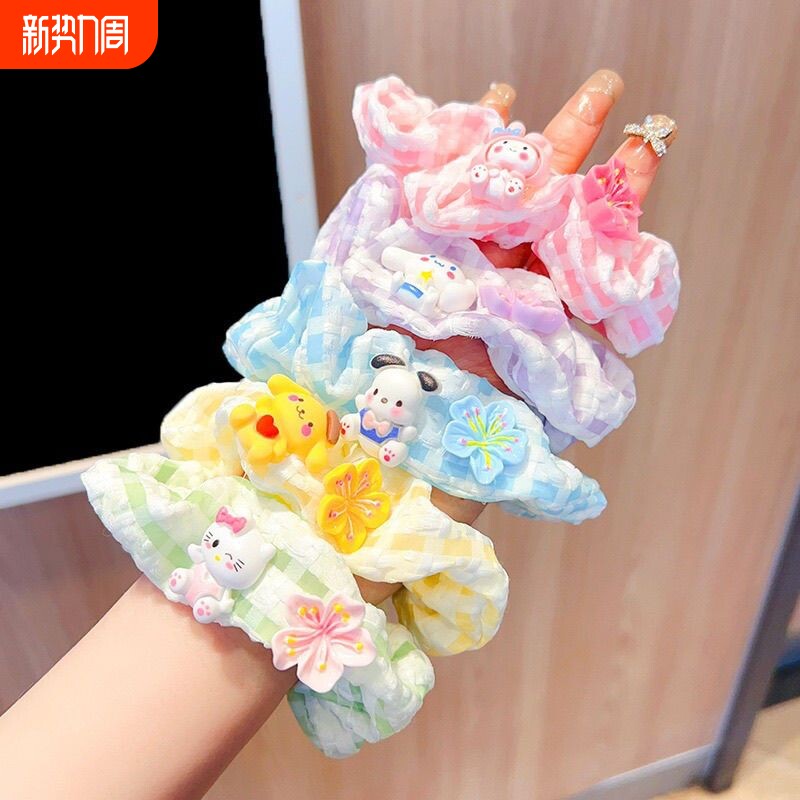 夏季浪漫樱花大肠发圈可爱美乐蒂清新发绳韩版少女发饰蓝色绿色