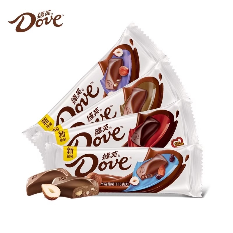 德芙丝滑牛奶巧克力43g/条榛仁巴旦木香浓黑巧摩卡排块零食白巧