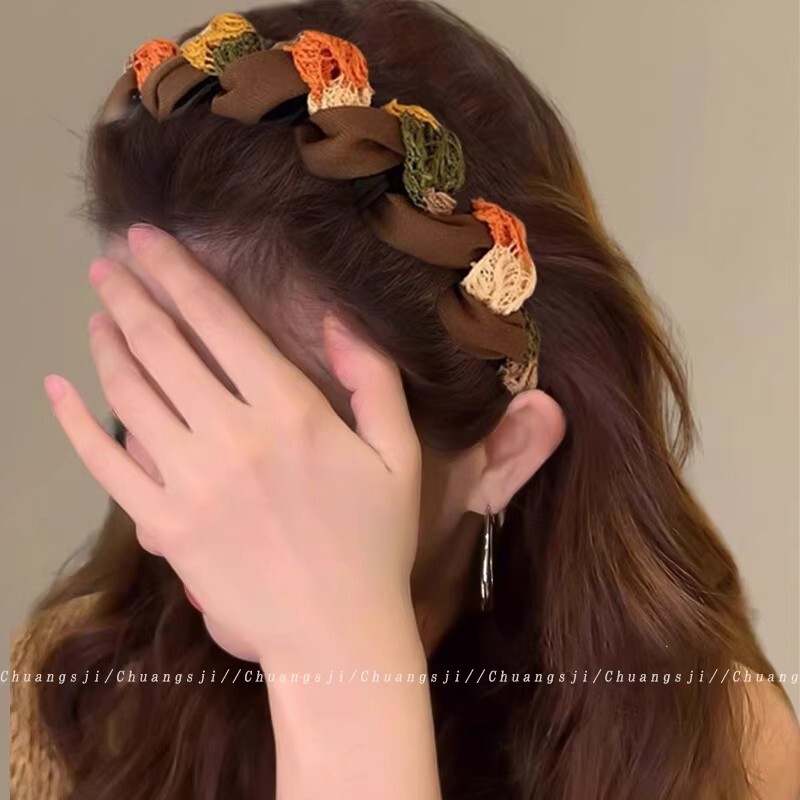 创饰季高颅顶带齿发箍女2025新款简约布艺百搭防滑发卡