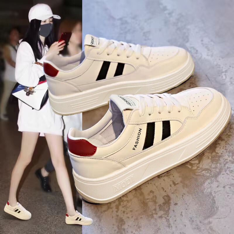 德训小白鞋女春秋平厚底2026夏季薄新款流行爆单百搭休闲运动板鞋