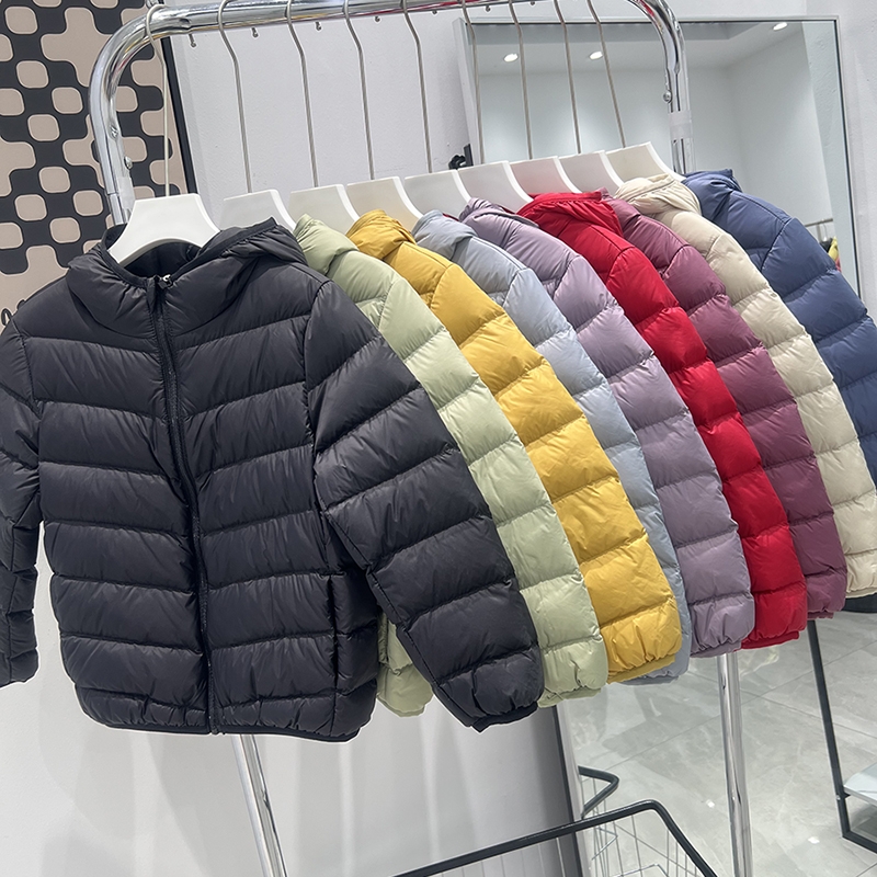 雅鹿款儿童羽绒服冬季轻薄款男童女童时尚休闲短款保暖宝宝连黑色