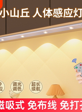led无线自粘感应灯充电鞋柜橱柜灯酒柜衣柜灯带人体玄关厨房灯条