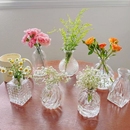 法式 饰摆件 复古浮雕玻璃迷你小花瓶ins风透明水培插花花瓶桌面装